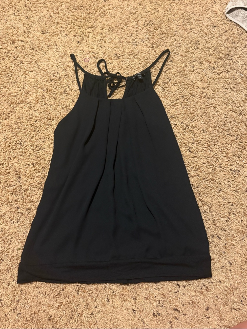 Express Black Pleated Halter Tank Top